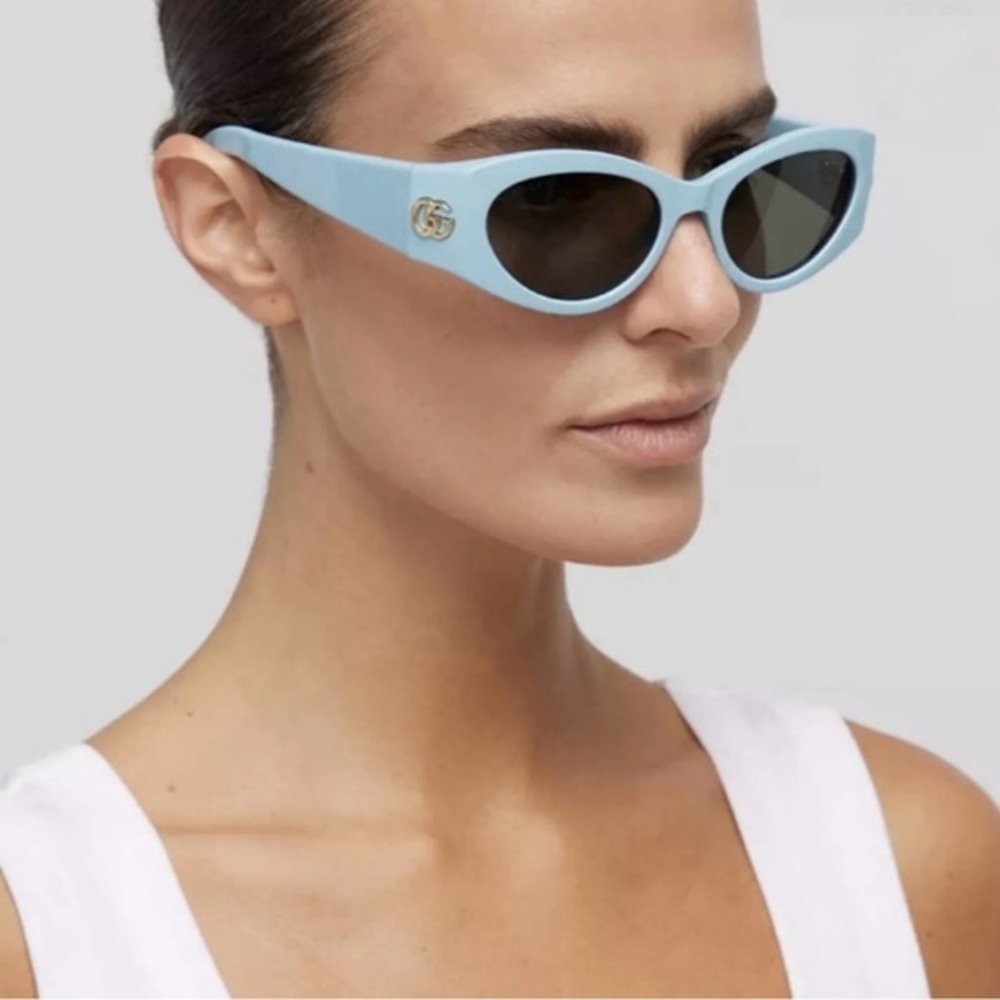 GUCCI MONOGRAM ACETATE CAT-EYE SUNGLASSES